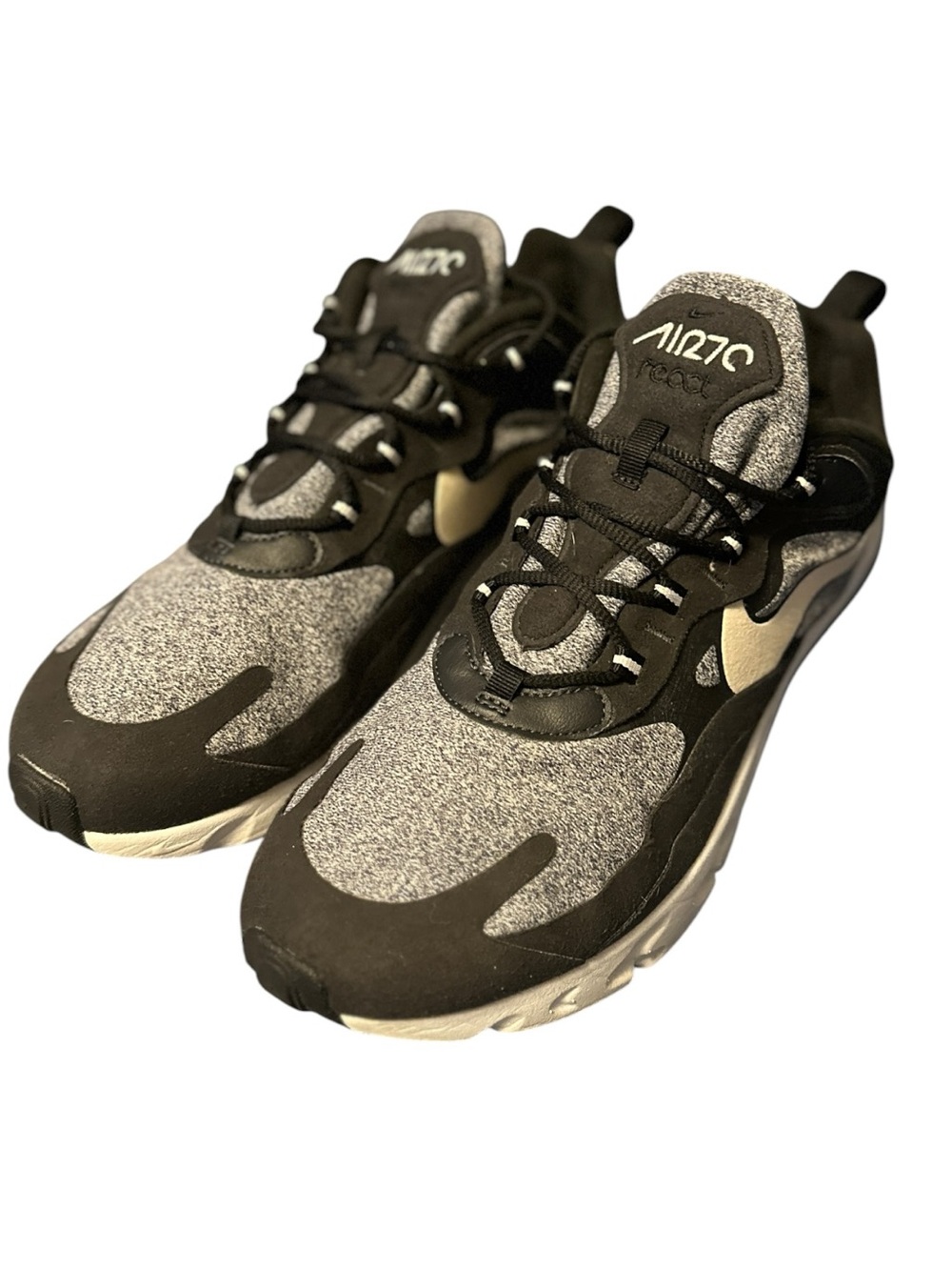 Nike Air Max 270 React Women’s 10.5 Black Grey AT6174-001 Sneakers